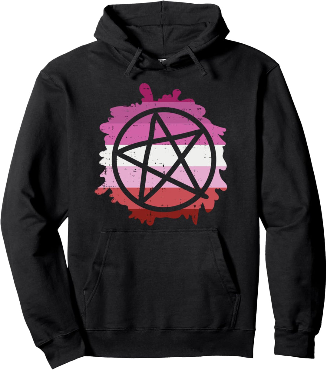 Pentagram Satanic Goth LGBT Lesbian Flag Gay Pride Ally Pullover Hoodie
