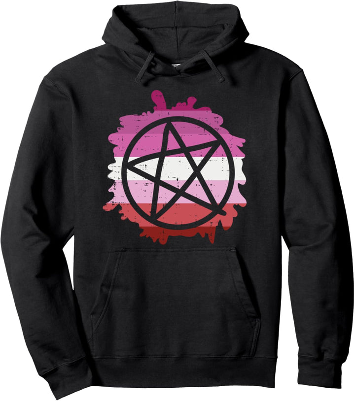 Pentagram Satanic Goth LGBT Lesbian Flag Gay Pride Ally Pullover Hoodie