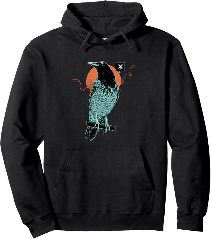 Occult Black Crow Japan Gothic Witchcraft Vintage Raben Pullover Hoodie