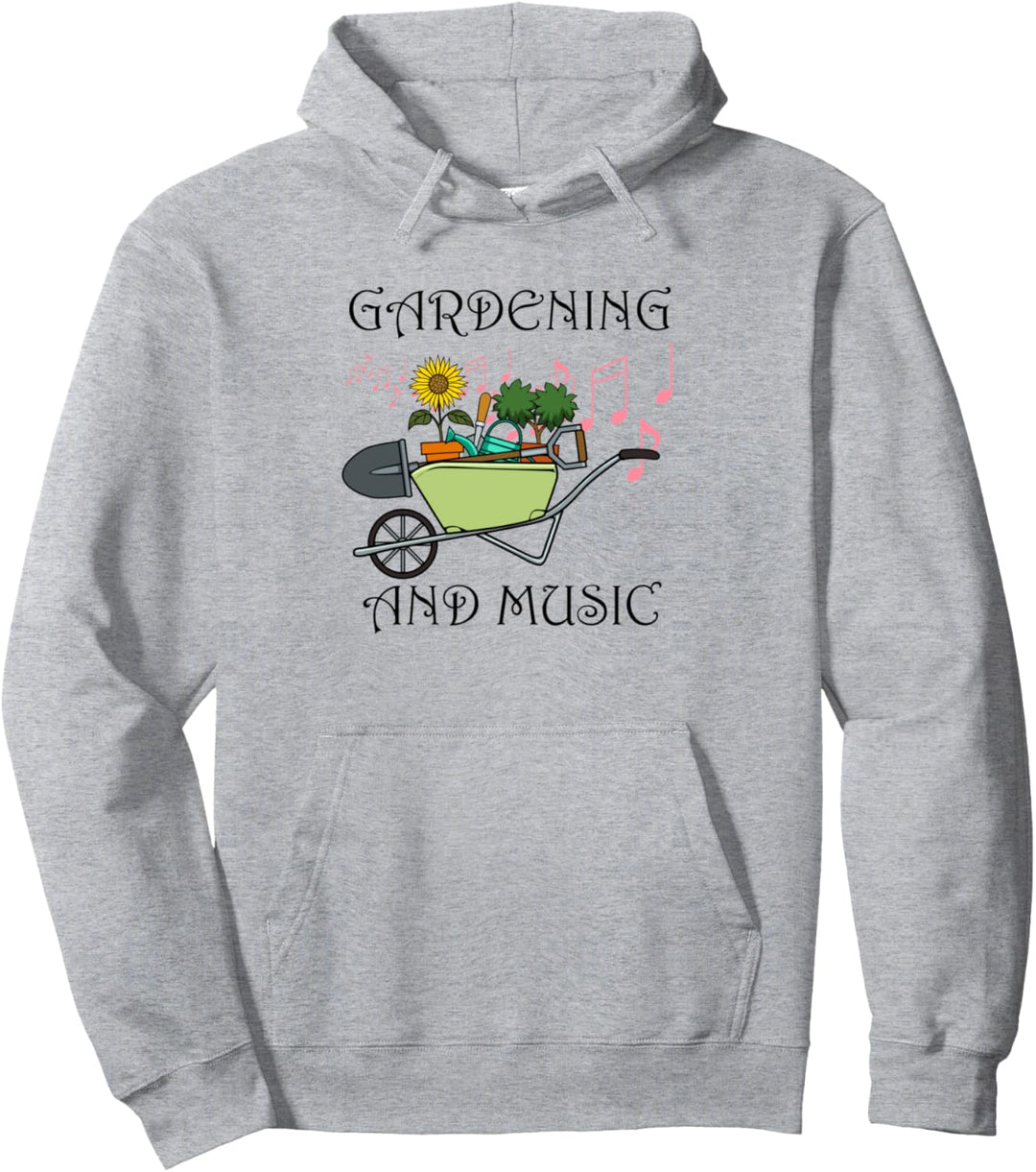 Musiknoten und Gartenarbeit Gärtner Spruch Pullover Hoodie
