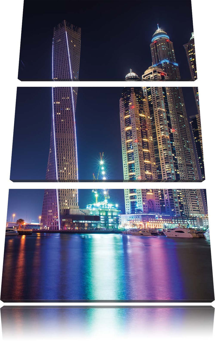 Pixxprint Dubai Burj al Arab als Leinwandbild - Grösse: 3-Teilig (120x80cm) - Wandbild - Kunstdruck