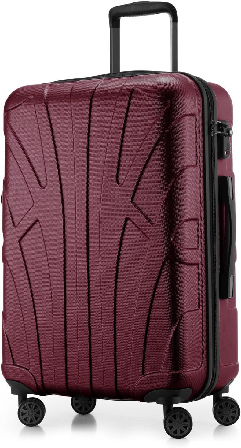 suitline - Hartschalen-Koffer Koffer Trolley Rollkoffer Reisekoffer, TSA, 66 cm, ca. 58 Liter, 100%