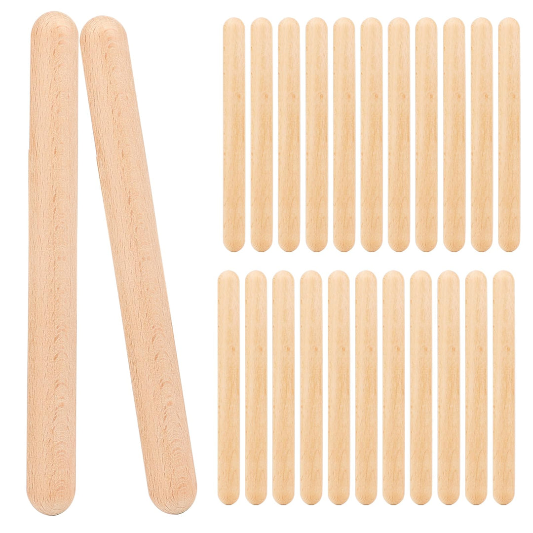 SEUICYNE 24 Stück 20cm Rhythmusstöcke Klangholz Instrument Klangstäbe aus Holz Klanghölzer für Musik