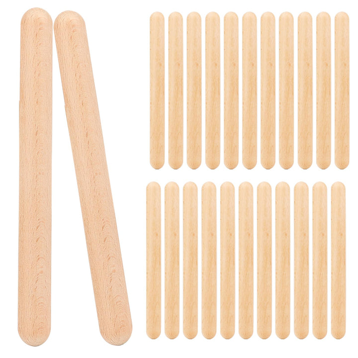 SEUICYNE 24 Stück 20cm Rhythmusstöcke Klangholz Instrument Klangstäbe aus Holz Klanghölzer für Musik