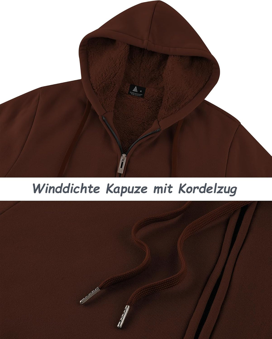 SwissWell Hoodies Herren Gefütterte Sweatjacke mit Kapuze Winter Jacke Reissverschluss Warmer Fleece