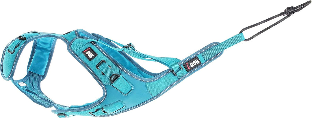 I-dog Verstellbares Geschirr Canicross X-Back Phoenix ALM, Blau (L), L