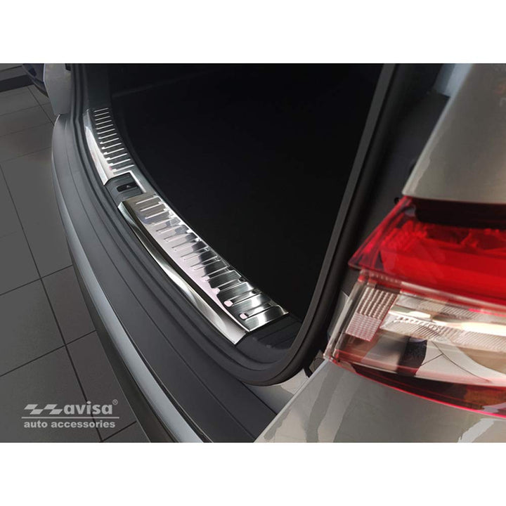 Edelstahl Innere Heckstossstangenschutz kompatibel mit Skoda Kodiaq 2017-2021 & FL 2021- 'Ribs'