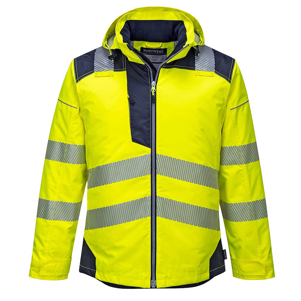 Portwest PW3 T400YNRXL Warnschutz-Winterjacke, hochsichtbar, Gelb/Dunkelmarineblau, Grösse XL XL Gel