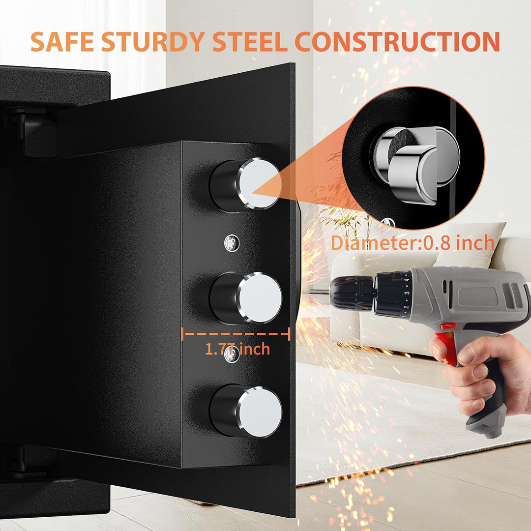 Safe Tresor 21L, Stahl Safebox, Tresor mit Zahlenschloss | Möbeltresor, Code-Alarmanlage, Herausnehm