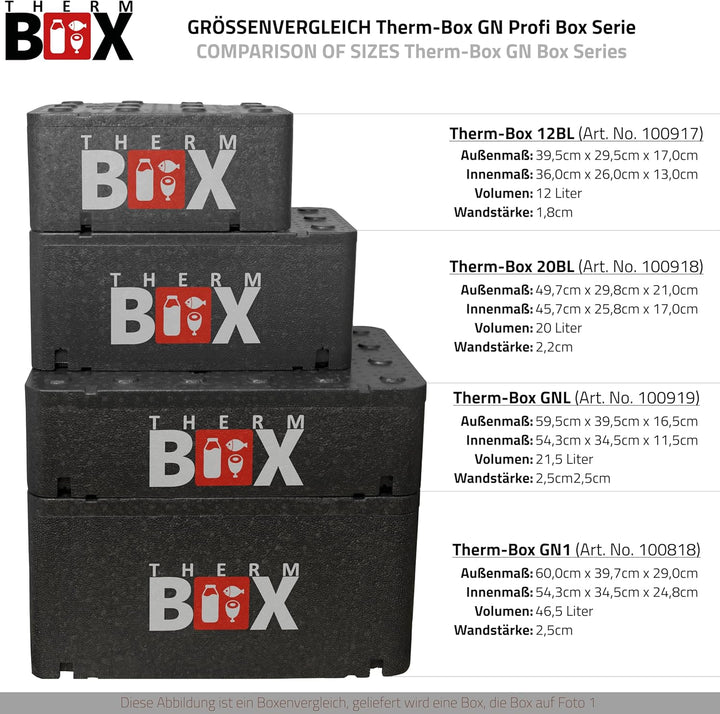 THERM BOX Styroporbox Klein 12BL Innen: 36x26x13cm 12-Liter Isolierbox Warmhaltebox Kühlbox Thermobe