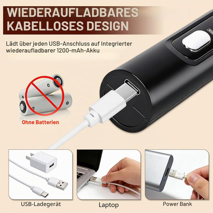 Milchaufschäumer Stab, 3 Gang USB-C Wiederaufladbar Milchschäumer, Milchaufschäumer Elektrisch Stab