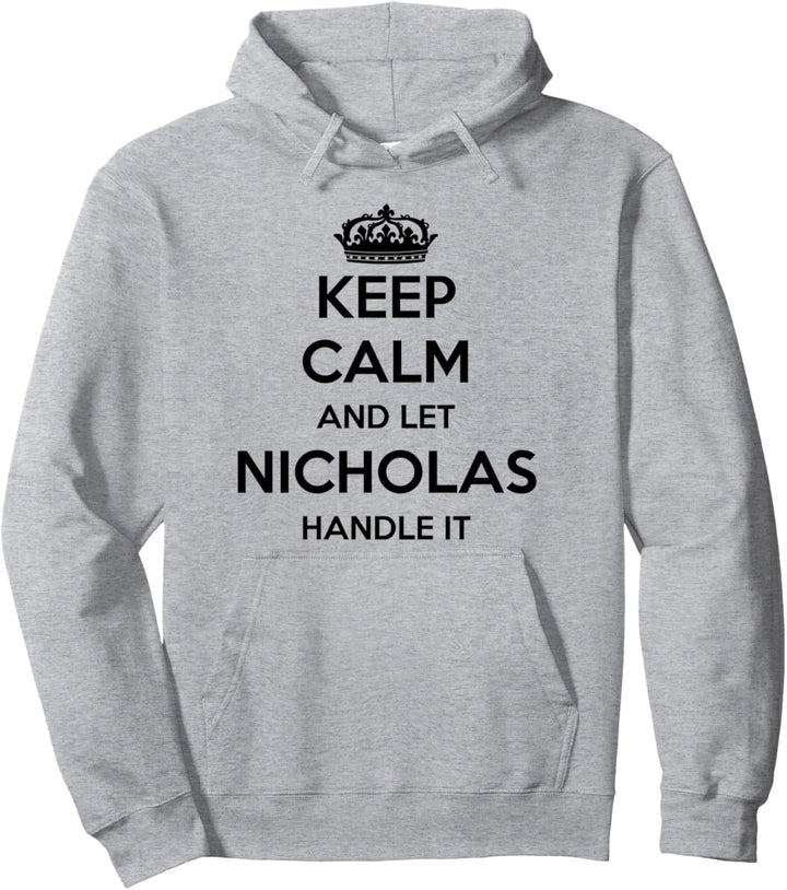 Keep Calm Handle It – Personalisierter Vorname lustiger Nikolaus Pullover Hoodie