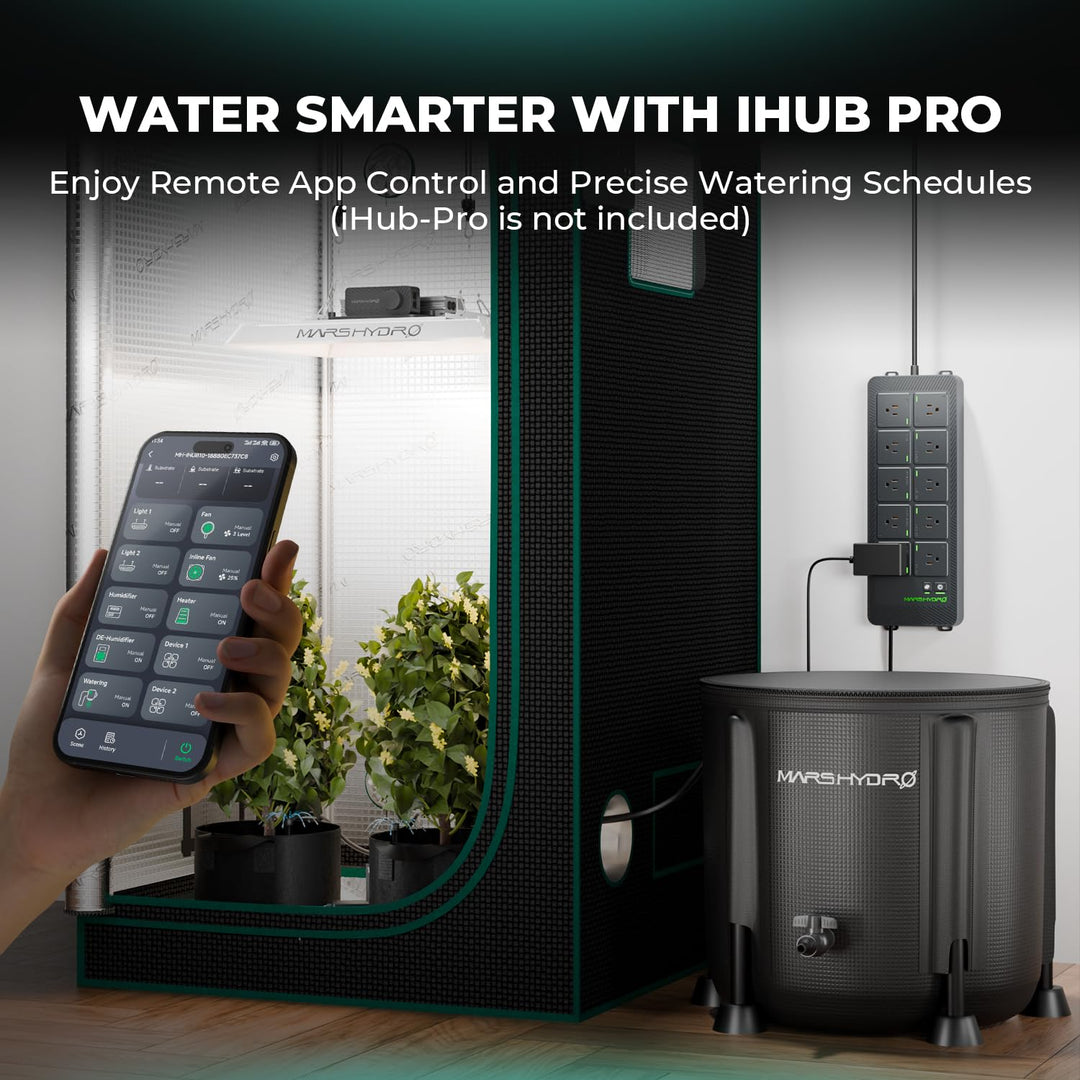 MARS HYDRO Automatische Bewässerung Bewässerungssystem indoor mit Faltbarem 50L-Eimer, Verbesserter