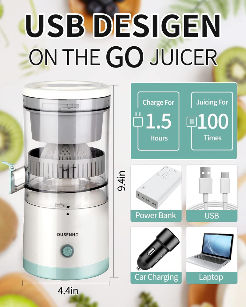 Zitronenpresse elektrisch Organgenpresse Tragbare USB-Aufladung Juicer Entsafter für Orange, Zitrone