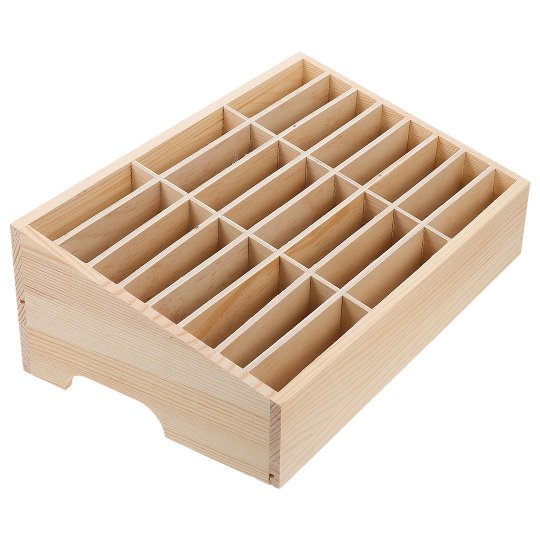 STOBOK 24-Gitter-Desktop-Aufbewahrungsbox Aus Holz Handyhalter Handy-Management-Speicher-Organizer F
