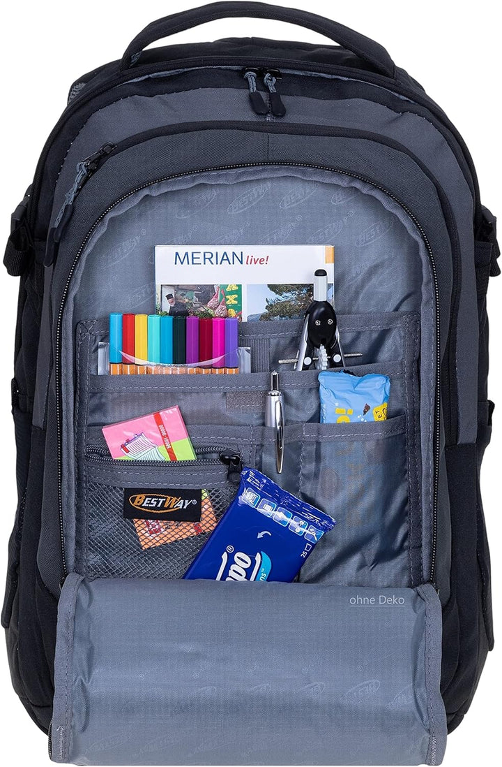 Bestway 2 Teile Set Schulrucksack Packer Jungen Mädchen Rucksack Schultasche 40177 + Trinkflasche (R