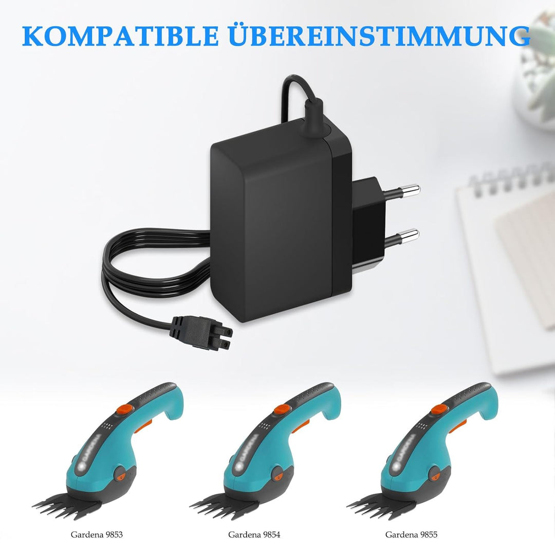 Ladekabel Für Gardena Classic Cut Li Kompatibel mit Gardena 9853 9854 9855 Der Serie Netzteil Small
