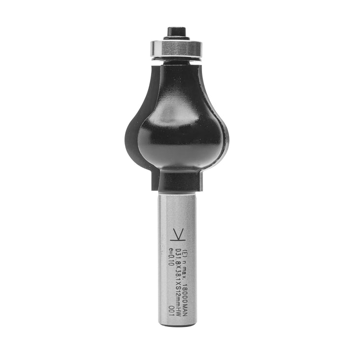 ENT 16770 Handlauf-Fräser Profil 2 HW, Schaft (S) 12 mm, Durchmesser (D) 31,8 mm, NL 38,1 mm, R1 9,5