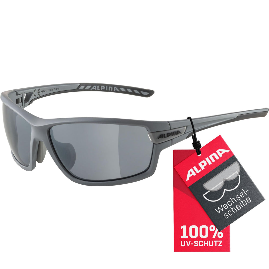 ALPINA TRI-SCRAY 2.0 - Indiv. Anpassbare, Bruchsichere Wechselscheiben Sport- & Fahrradbrille Mit 10