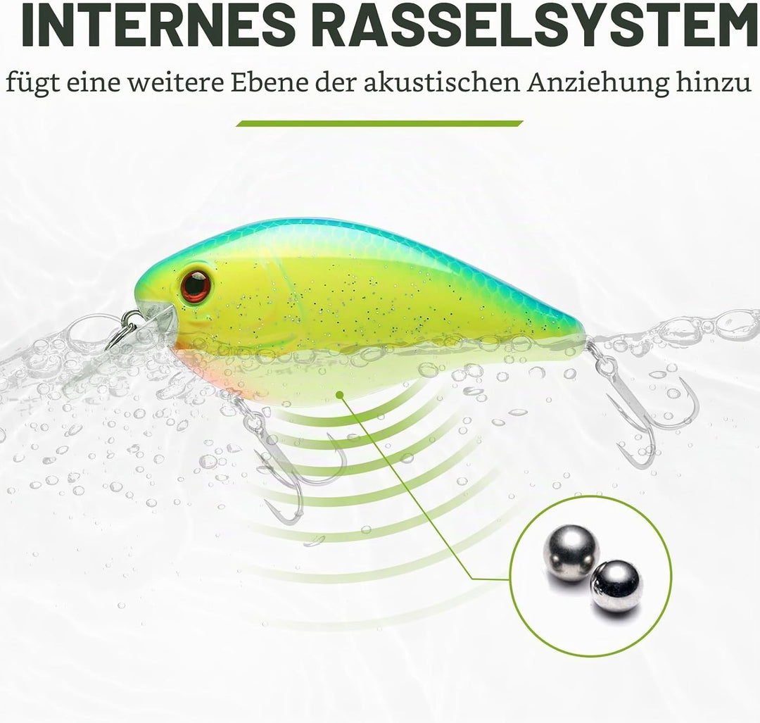 TRUSCEND Swimmax für Süss- und Salzwasser, Lebensechte Angelköder für Barsch, Forelle, Crappie, Zand