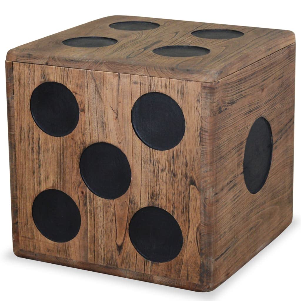 homiuse 40x40x40 cm Aufbewahrungskiste Mindi-Holz Würfel-Design Schatztruhe Schatzkiste Truhe mit De