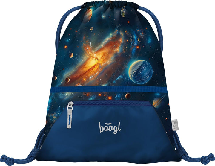 Baagl Schulranzen Jungen Set 5 Teilig (Airy Schultasche für 1. Klasse, Mäppchen, Turnbeutel, Schürze