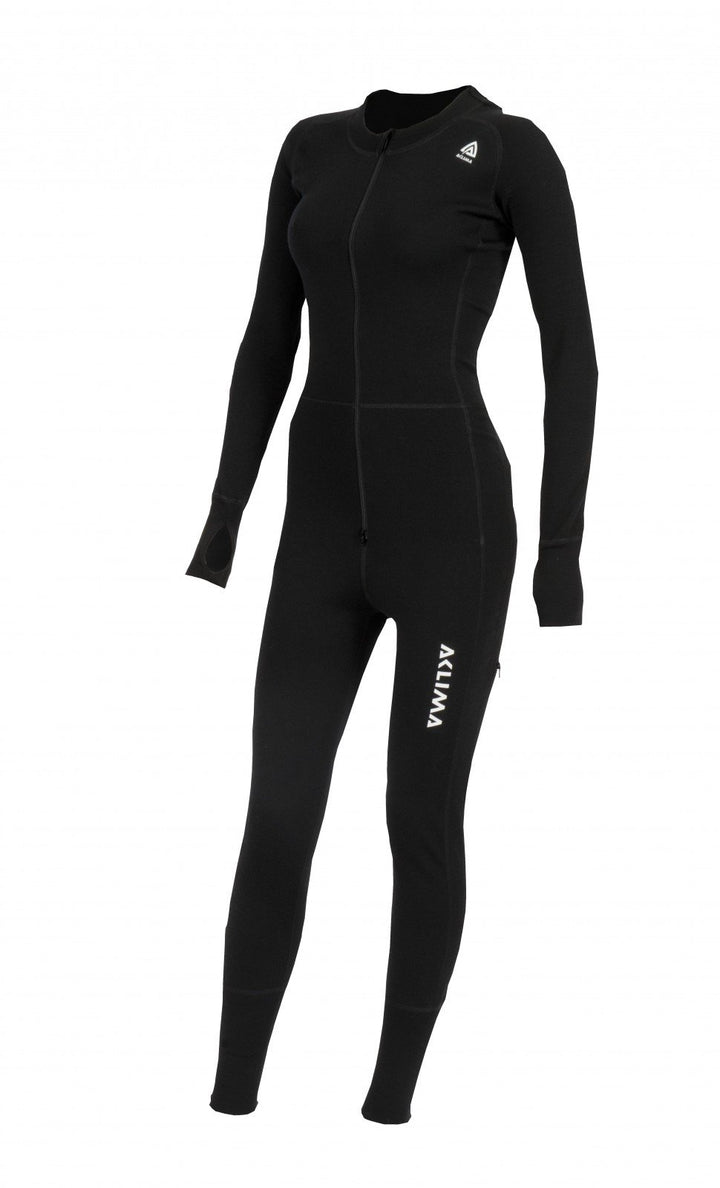 Aclima WarmWool Overall Woman L Schwarz, L Schwarz