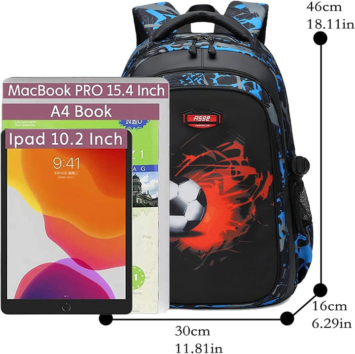 Asge Schulrucksack Jungen Teenager Schultaschen Mädchen Ranzen Ergonomischem Kinder Rucksäcke Fussba
