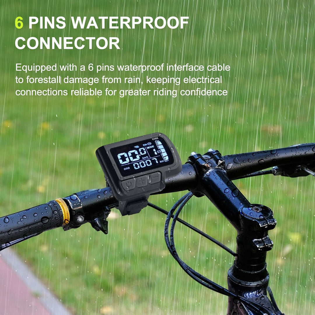 E-Bike Display 24V 36V 48V LCD Bildschirm mit 6 Pin Wasserdichtes Schnittstellenkabel für Elektrofah