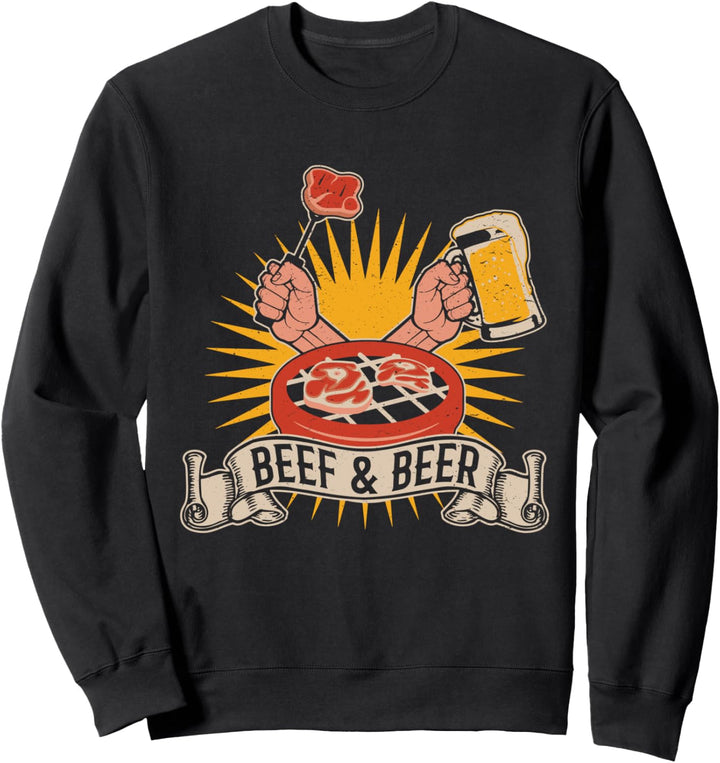Evolution Fleisch Beef BBQ Bratwurst Wurst Grillmeister Sweatshirt