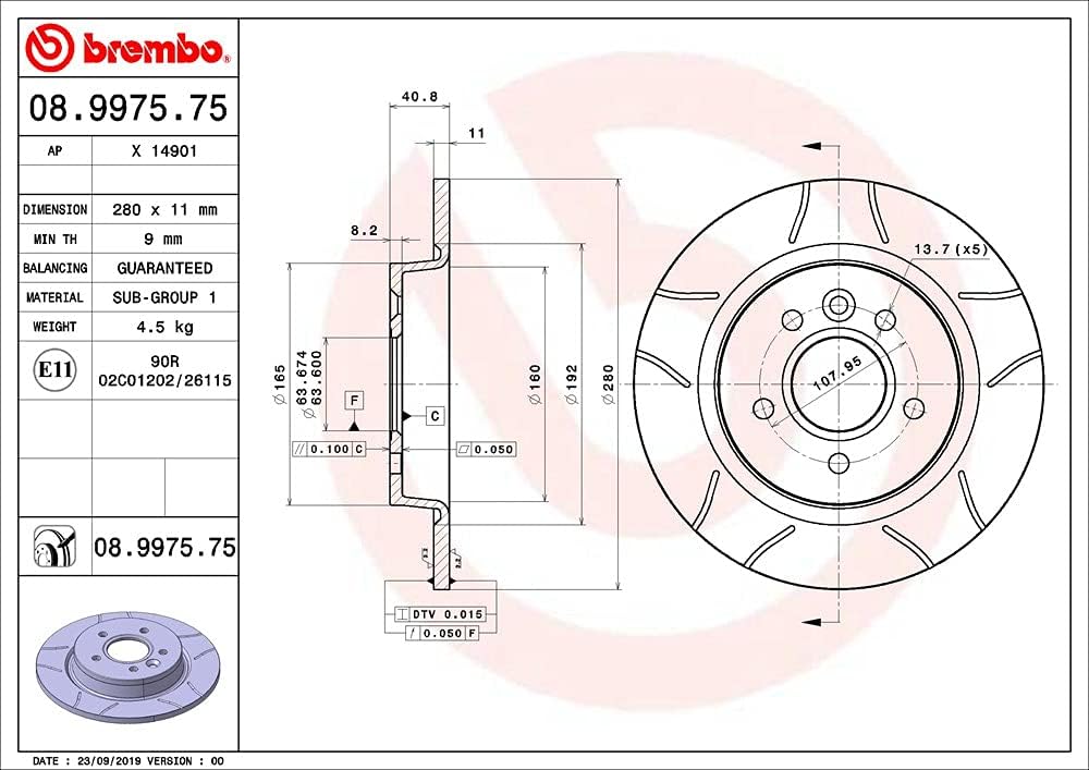 Brembo 08.9975.75 - Bremsscheibe
