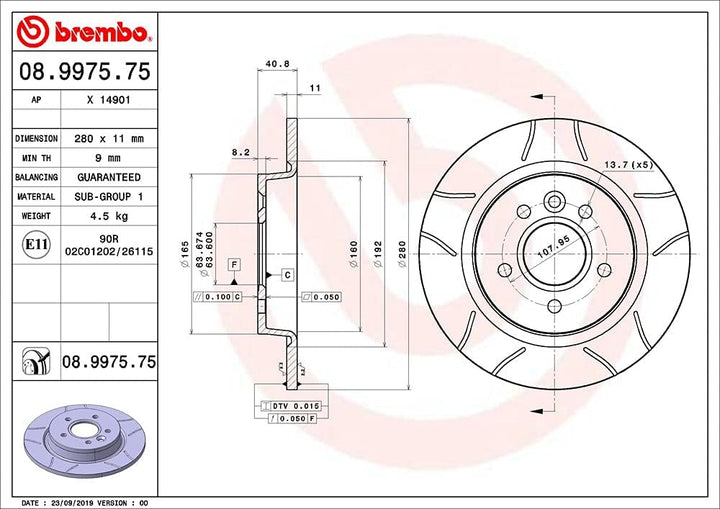 Brembo 08.9975.75 - Bremsscheibe