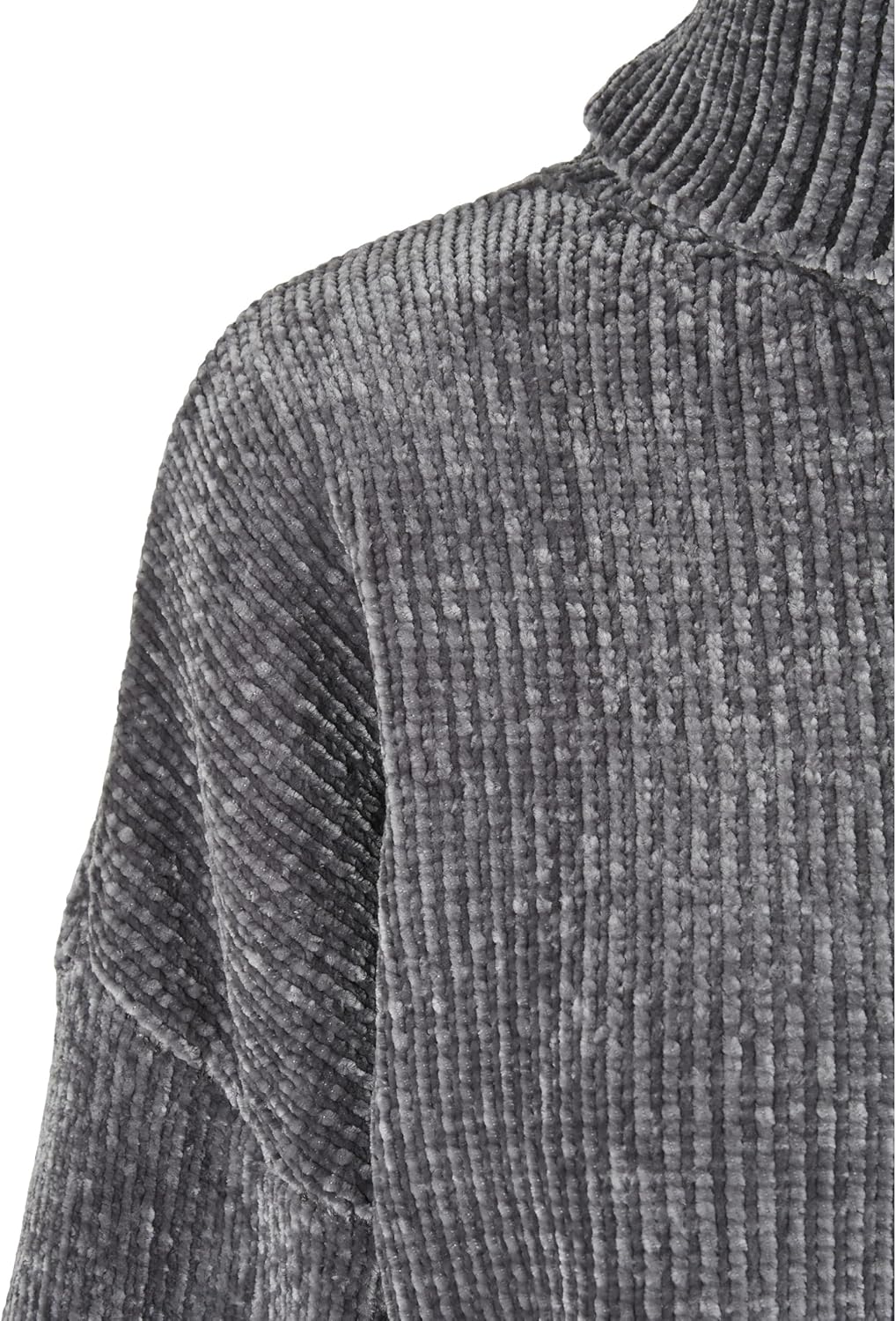 Urban Classics Damen Ladies Short Chenille Turtleneck Sweater 4XL Asphalt, 4XL Asphalt