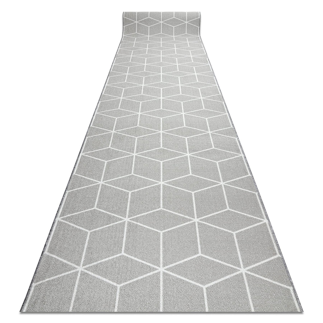 rugsx Antirutsch Teppichläufer Cube Würfel - moderner Kurzflor für Küche, Flur & Wohnzimmer, Meterwa