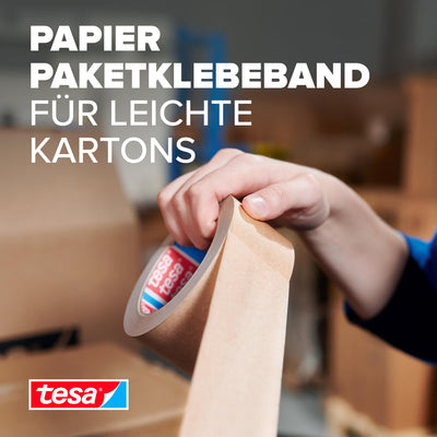 tesa 04713-00000-00 pack 4713 Paketband, Papier Klebeband zum Verschliessen von Verpackungen, recycl