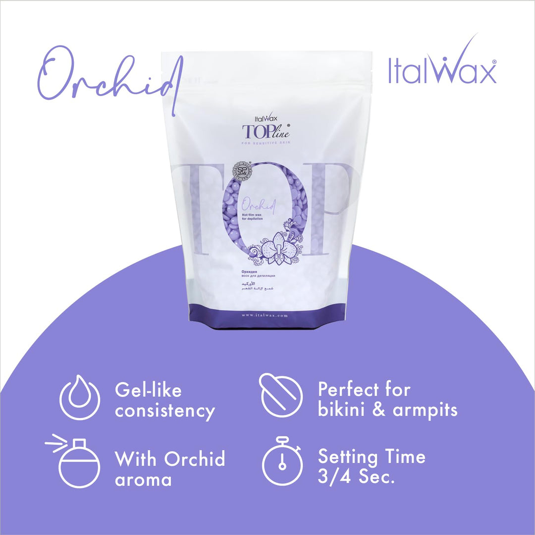 Italwax Top Line Orchid - 450g - Waxing Perlen für Haarentfernung – Duftlos - Synthetische Formulier