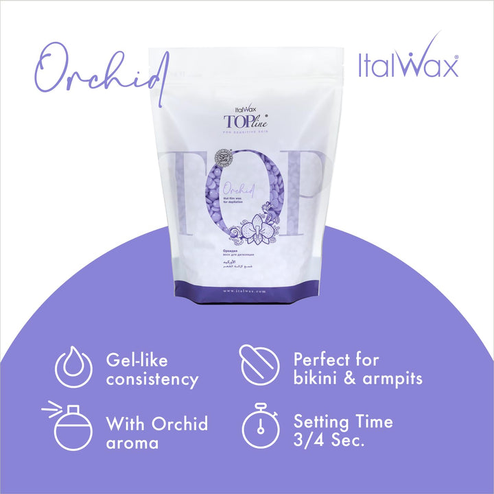 Italwax Top Line Orchid - 450g - Waxing Perlen für Haarentfernung – Duftlos - Synthetische Formulier