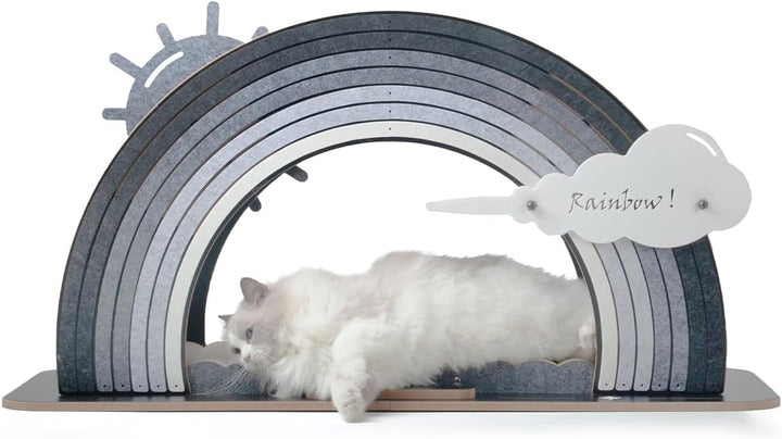 CanadianCat Company | Design-Kratzmöbel Rainbow - grau | Kletter-Bogen mit Kratzbrett | 105 x 45 x 5