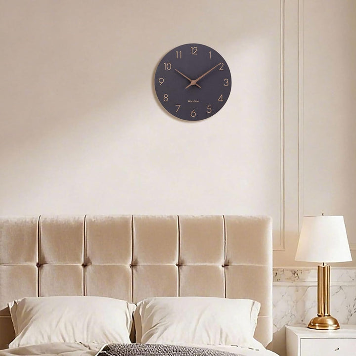 MDF Holz Wanduhr Ohne TickgeräUsche Lautlos Modern 25cm Quarz Gross Batterie Betriebene Wanduhr Einf