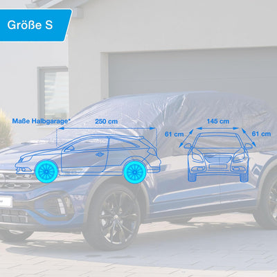 cartrend Halbgarage "New Generation", wetterfeste Auto Abdeckplane, Autoabdeckung, Autoplane, blau,