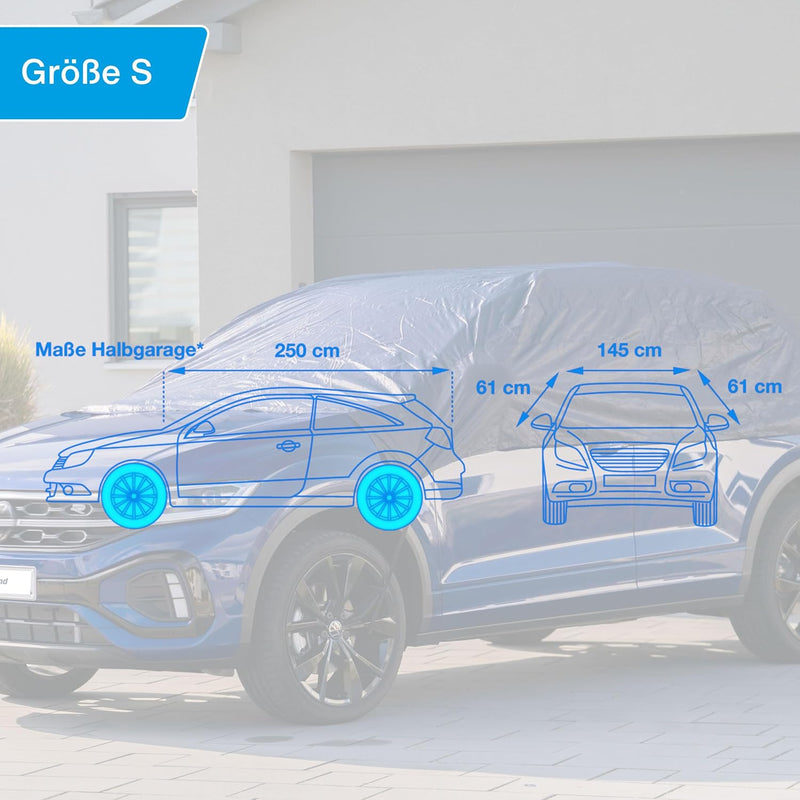 cartrend Halbgarage "New Generation", wetterfeste Auto Abdeckplane, Autoabdeckung, Autoplane, blau,