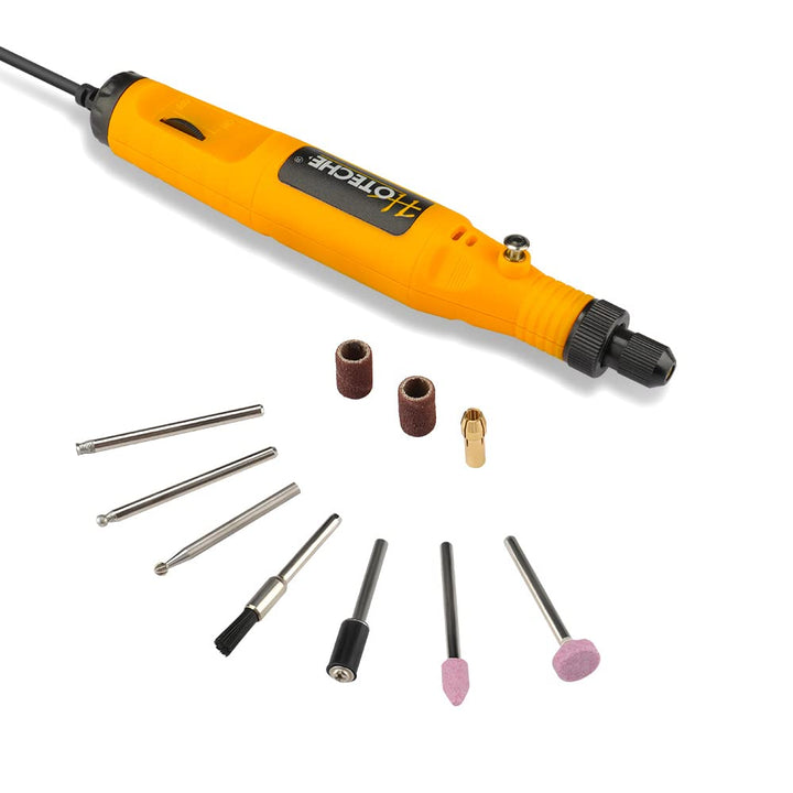 Hoteche 18V Mini Multifunktionswerkzeug Set, 10-teilig – 0-18.000 U/min, 3,2mm Spannzange, mit 10 Zu