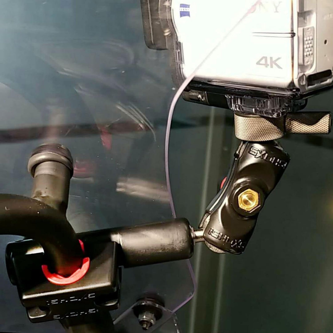 iSHOXS Strut Mount Prox, hochfester Aluminum Rohrhalter für dünne Streben bis 16 mm mit Doppel-Kugel