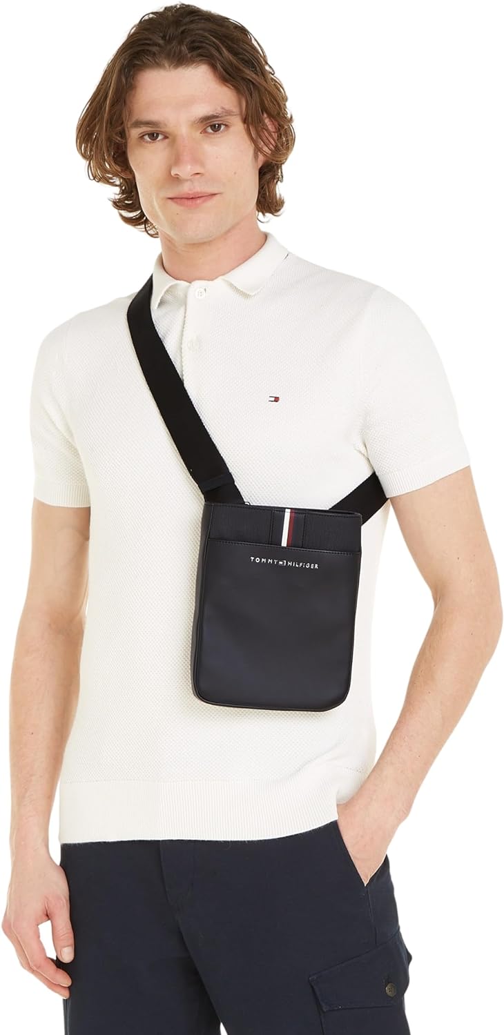 Tommy Hilfiger Herren Crossbody Bag Tasche Corporate Mini Crossover Mittelgross, Schwarz (Black), On
