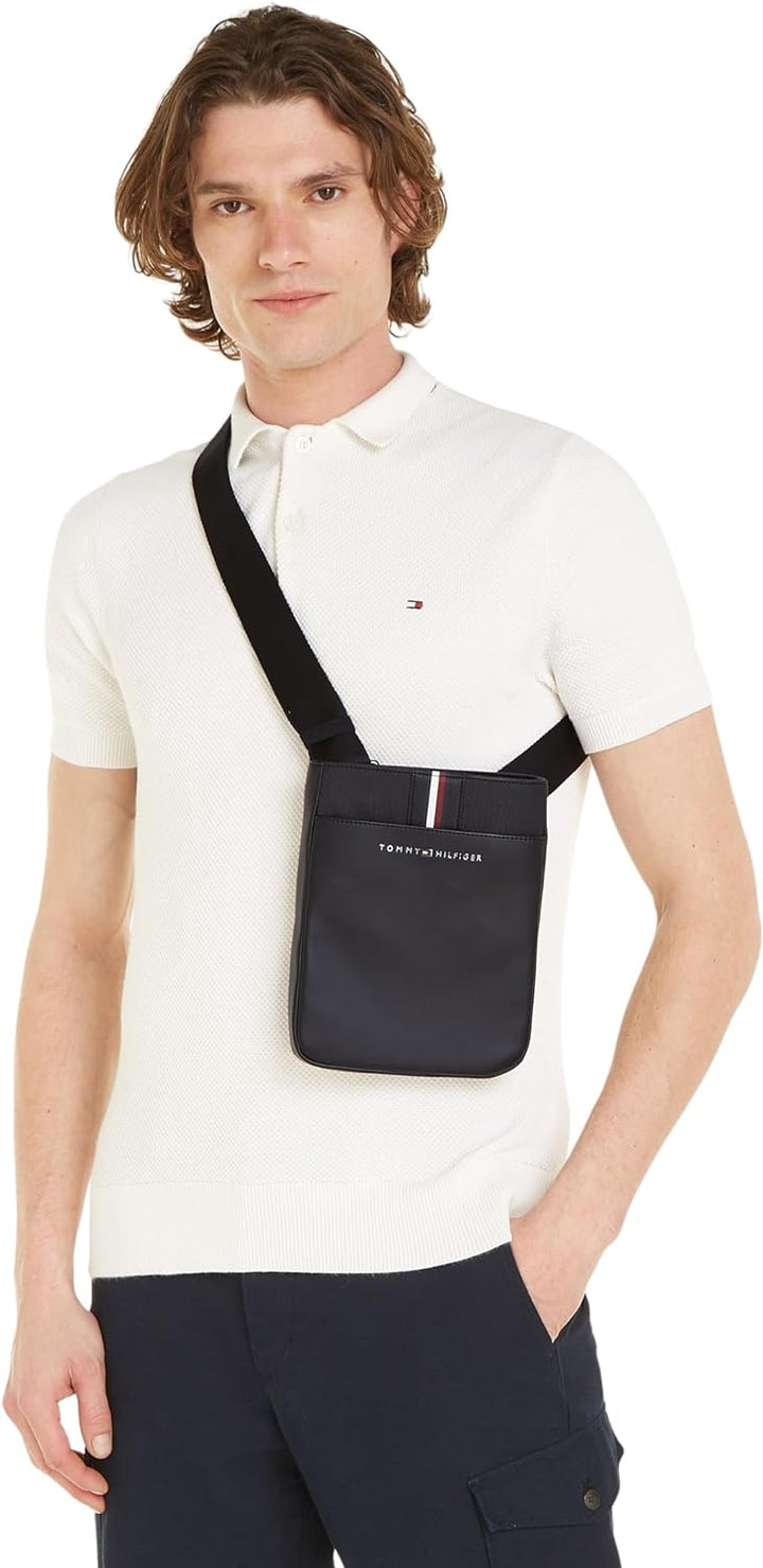 Tommy Hilfiger Herren Crossbody Bag Tasche Corporate Mini Crossover Mittelgross, Schwarz (Black), On