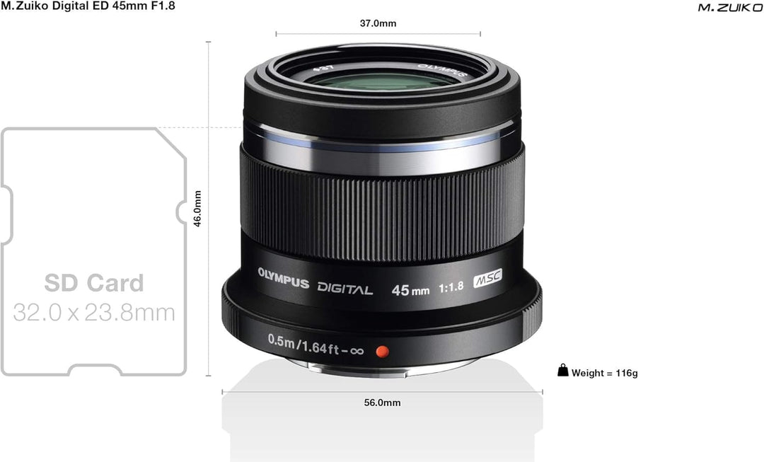 Olympus M.Zuiko Digital 45mm F1.8 Objektiv, lichtstarke Festbrennweite, geeignet für alle MFT-Kamera
