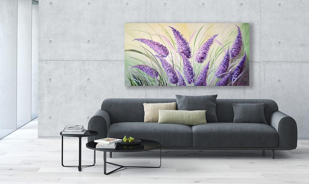 Monica Mirafiori I 100% HANDGEMALT I Gemälde Blumen 100x50cm | Gemälde Handgemalt | Acrylgemälde | S