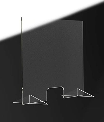 Spuckschutz aus Plexiglas mit 4mm, 60x70cm Virenschutz Hustenschutz Niesschutz, Thekenaufsatz Tischa