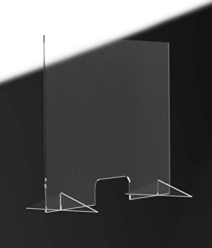 Spuckschutz aus Plexiglas mit 4mm, 60x70cm Virenschutz Hustenschutz Niesschutz, Thekenaufsatz Tischa