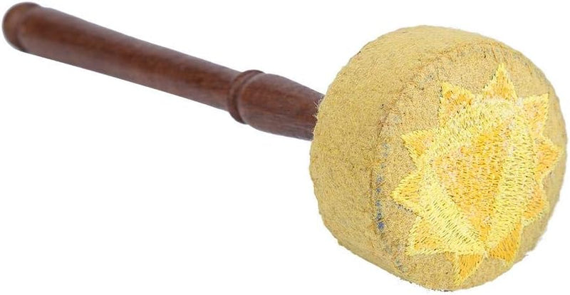 Tibetische Klangschale Stürmer Mallet Hand Made Hartholz Filz Mallet Stick Buddhismus Anlage(Gelb),